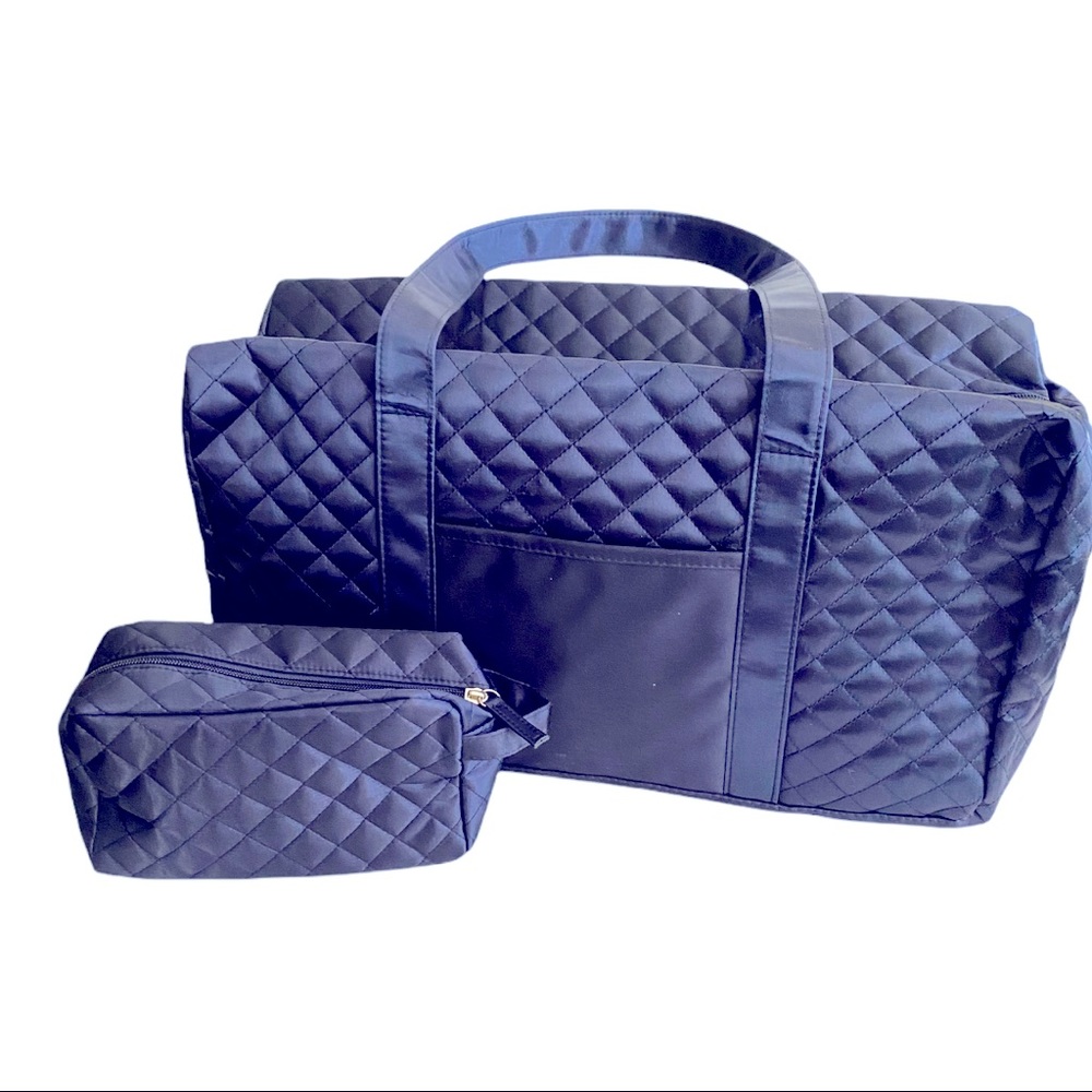 Quilted Weekender and Cosmetic Bag